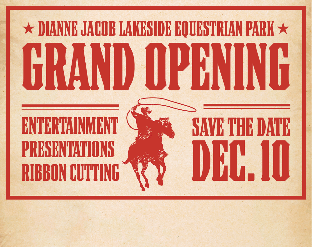 Dianne Jacob Lakeside Equestrian Park Grand Opening