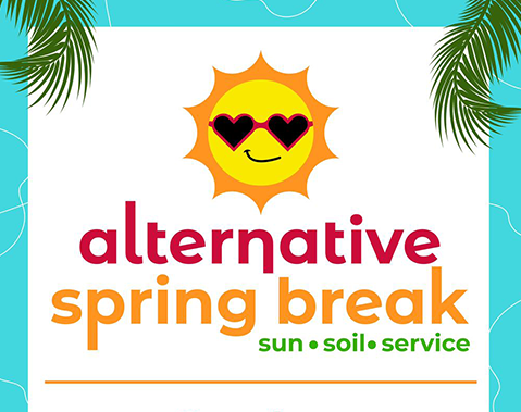 Alternative Spring Break - Cartoon sun with sunglasses on