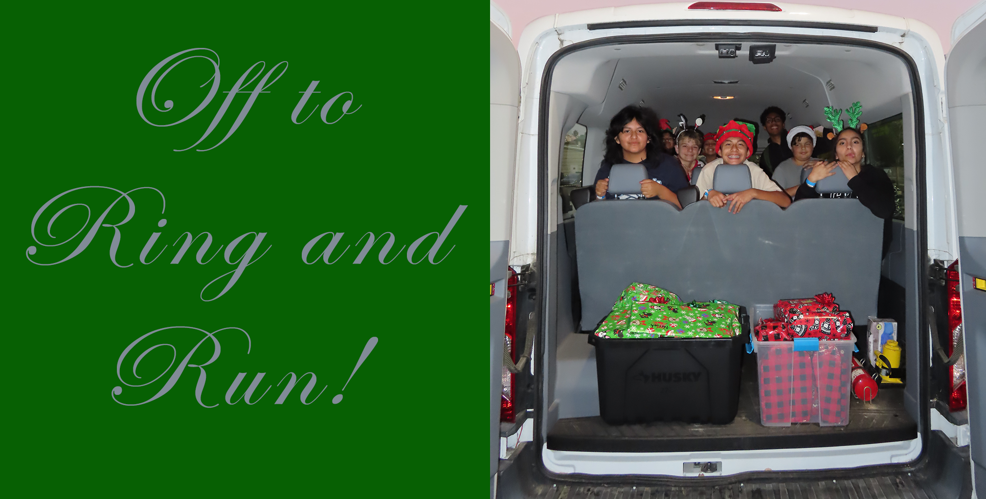 REC Club participants pack into the van - they're off to Ring and Run!