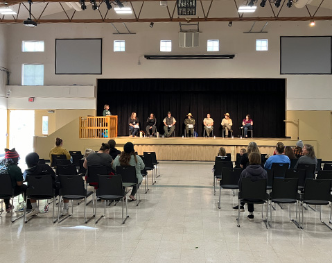 View of auditorium for women in rec panel