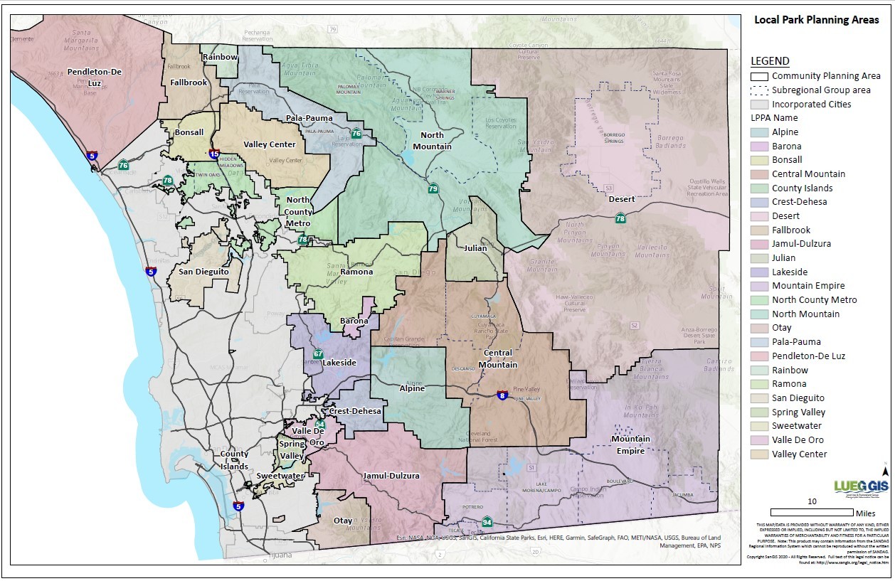 LPPA Park Planning Areas Map