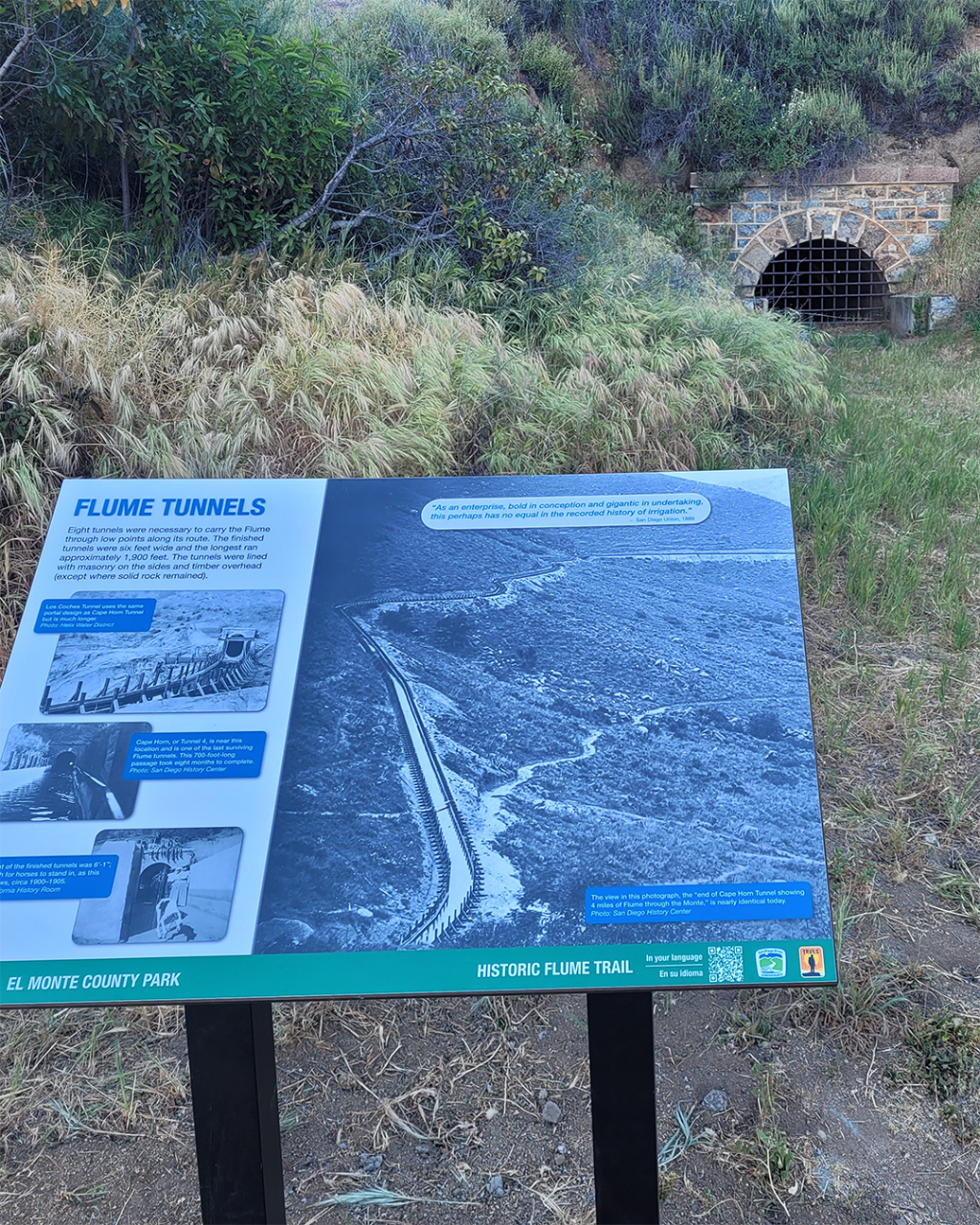 Pott's Flume Trail - New interpretive sign - Flume Tunnel