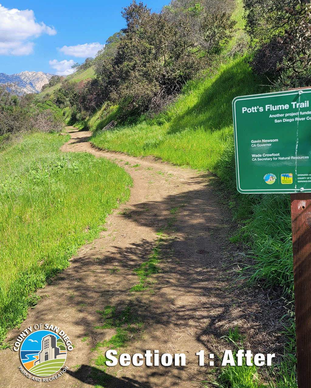 Potts Flume Trail Section 1 AFTER restoration work.