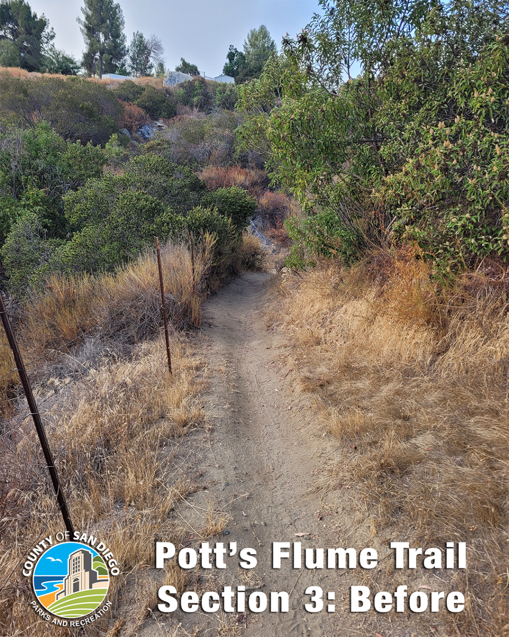 Pott's Flume Trail Section 3 before restoration work.
