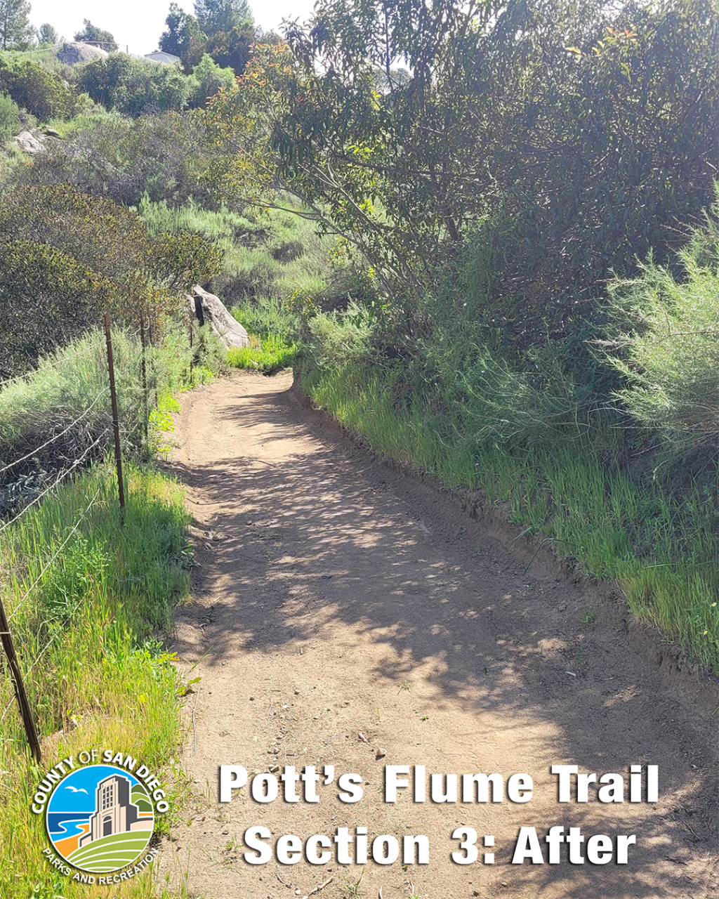 Section 3 AFTER restoration showing wider, stabilized trail