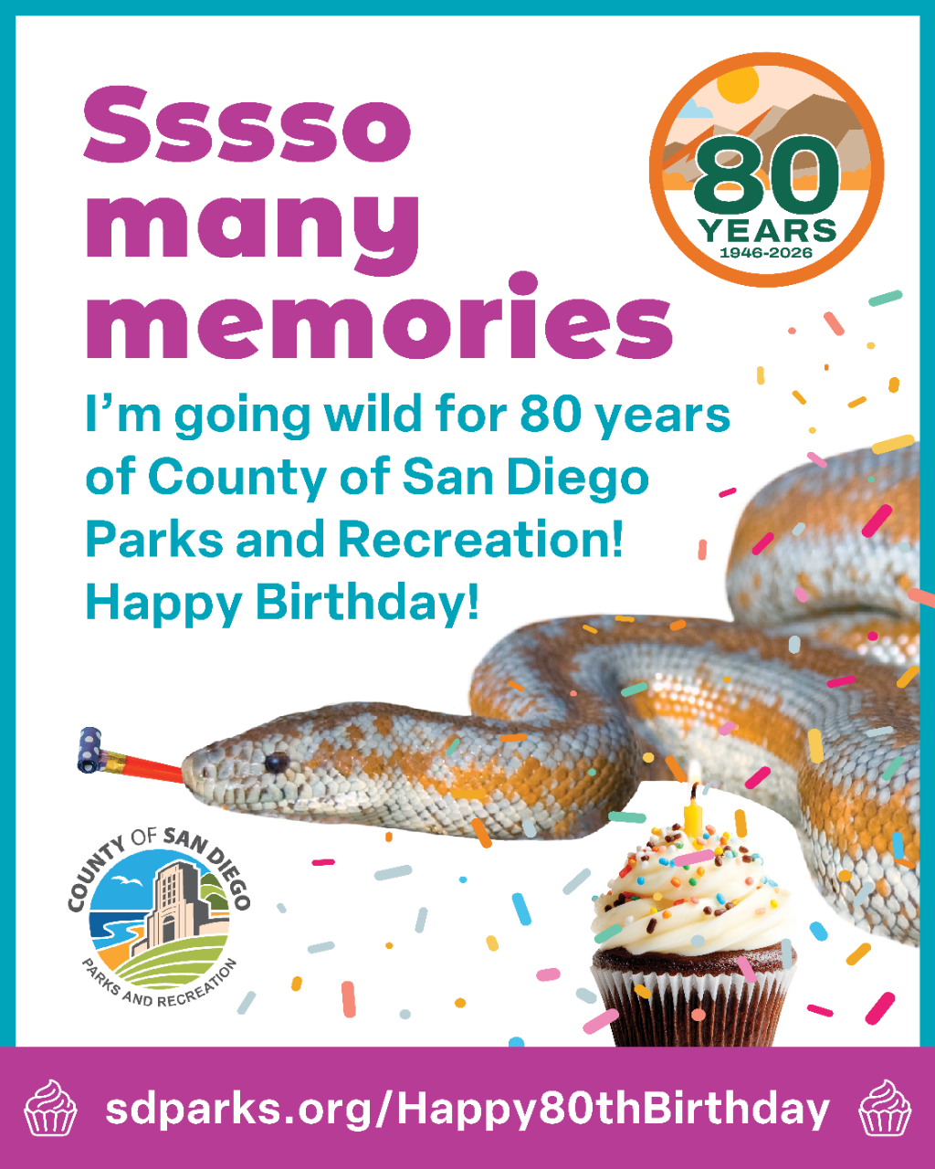 Rosy Boa saying "Sssssso many memories" I'm wild for County Parks and Recreation