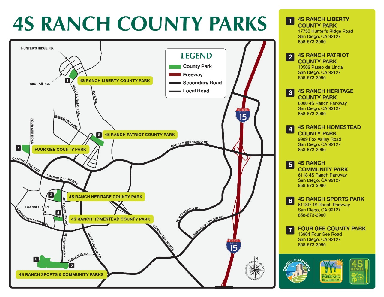 4S Ranch County Parks Map