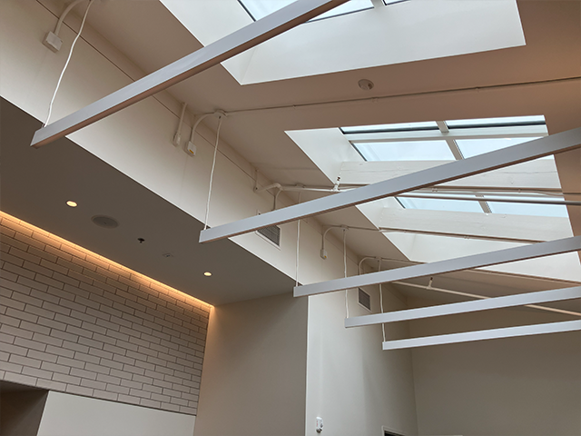 Interior view of skylights.