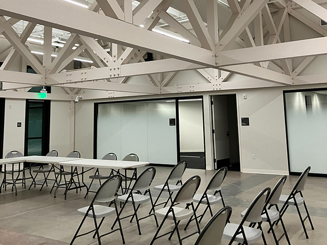 Epicentre Interior showing table and chair set up for a meeting